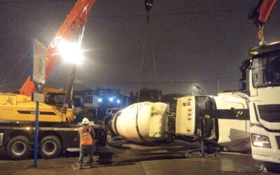 MANIOBRA DE RESCATE PARA CAMION MIXER EN VENTANILLA
